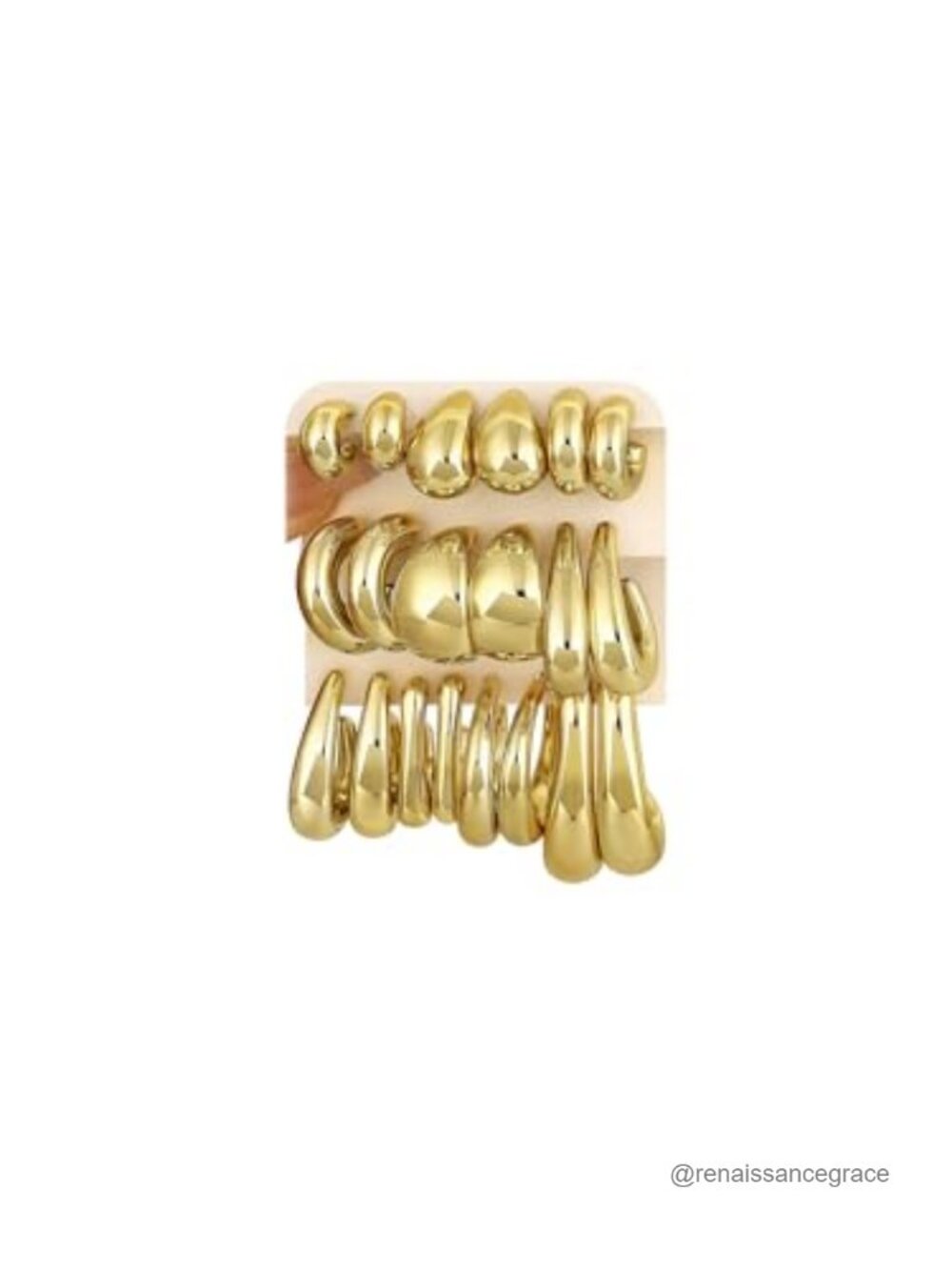10 Pairs Chunky Gold Hoop Earrings, Hypoallergenic Statement Jewelry Set